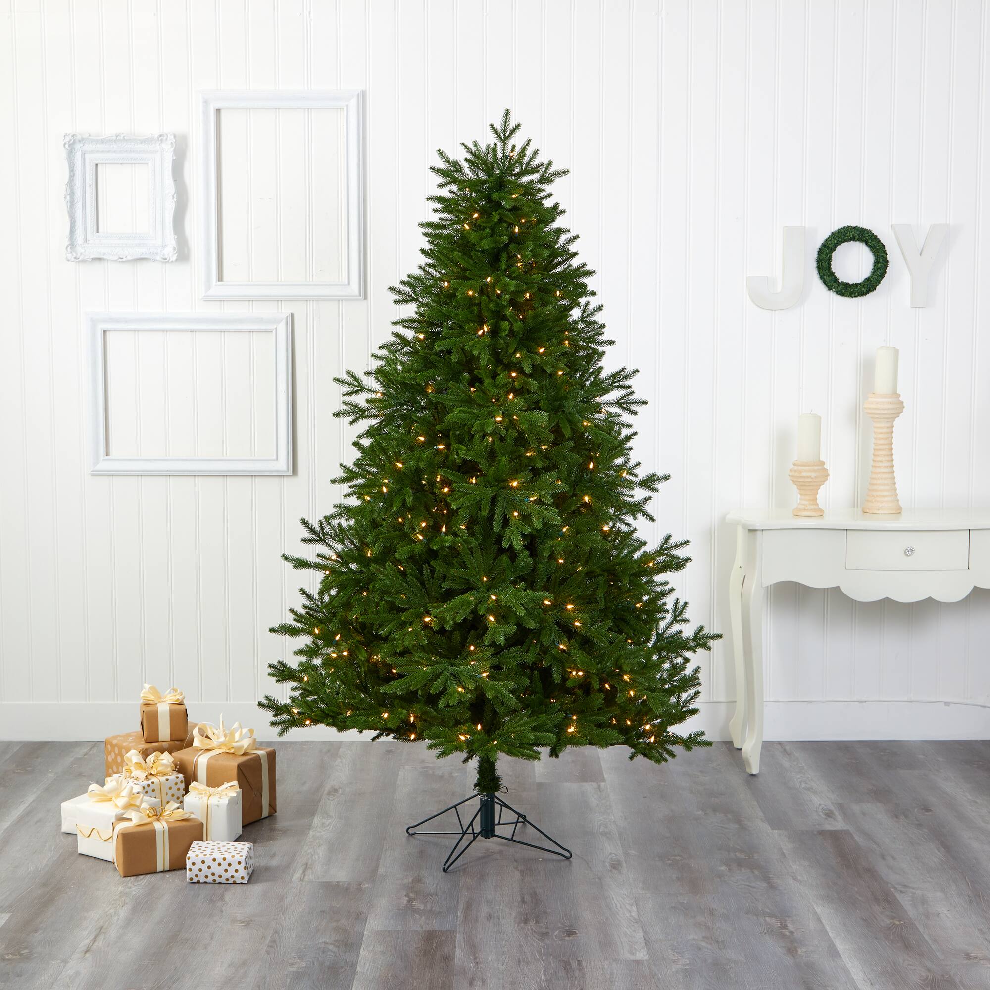 7ft. Pre-Lit Nova Scotia Fir Real Touch Artificial Christmas Tree, Warm White LED Lights